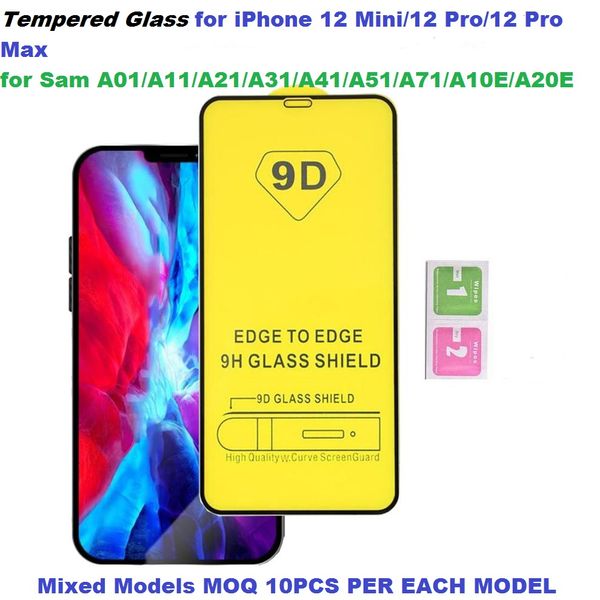 

9d tempered glass for iphone 12 mini pro max 11 pro x xr xs max 7 8 plus screen protector for samsung a10e a20e a51 protective glass film