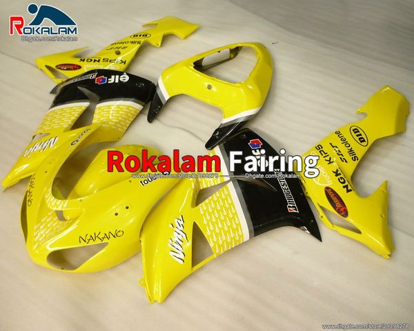 

fairings for kawasaki ninja zx10r zx 10r yellow custom motobike body 2006 2007 abs fairing kit (injection molding
