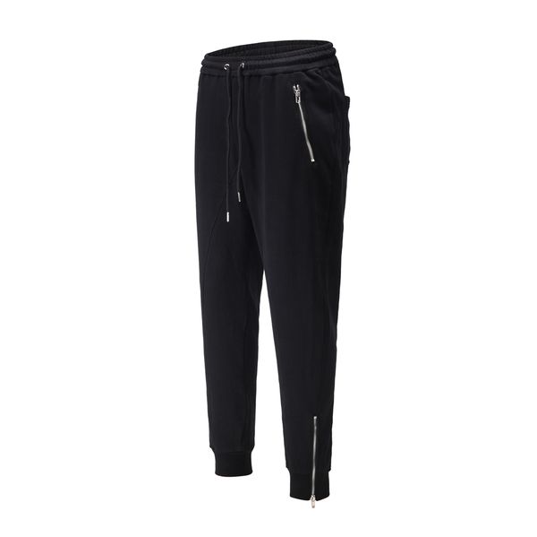 

grey black washed cotton jog sweatpants zippered ankles slim fit