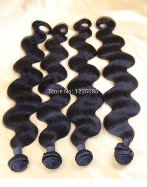 

new star style hair virgin brazilian hair natural color body wave 10-30" 1pcs lot 100% human remy hair weaves double weft, Black