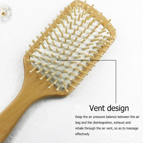 

1pc wood healthy mas anti-static air cushion brush hair growth bamboo comb hair mas sca jllqyp, Silver