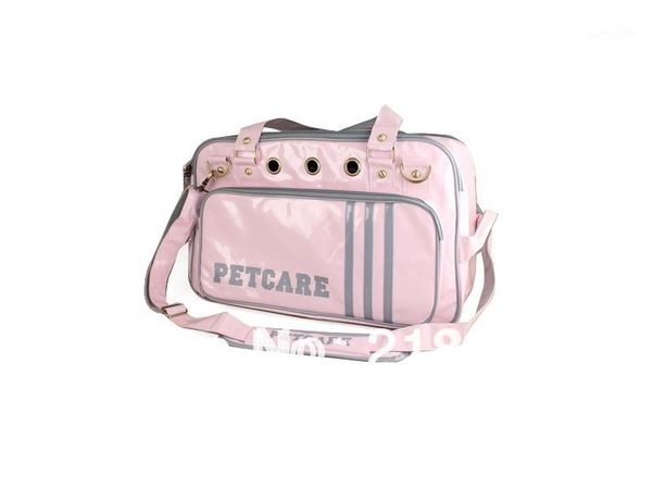 

pink color design polyester webbing pet dogs carrier bag dogs fashion bag1