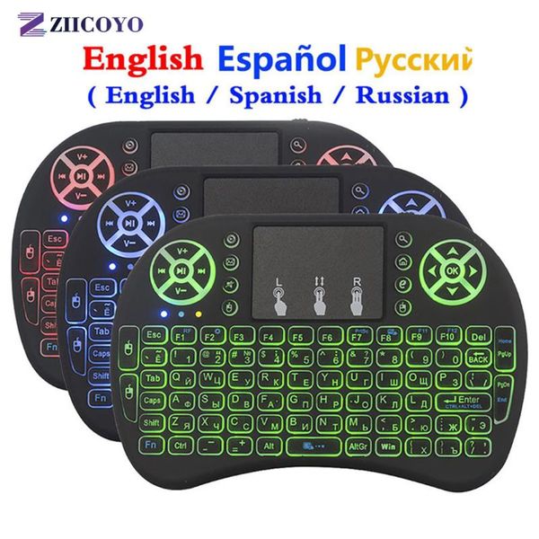 

ziicoyo i8 клавиатура с подсветкой испанская версия air mouse 2.4ghz беспроводная клавиатура сенсорная панель handheld для android tv box x9