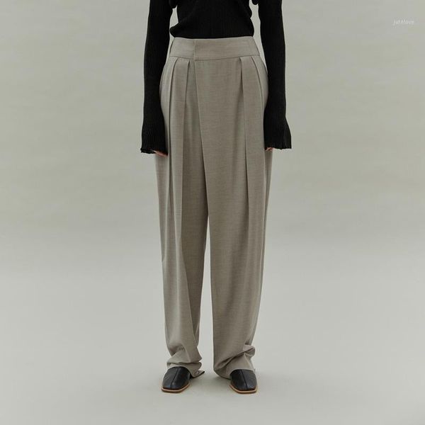 

new women suit pants high waist straight leg pants female casual fashion loose trousers1, Black;white