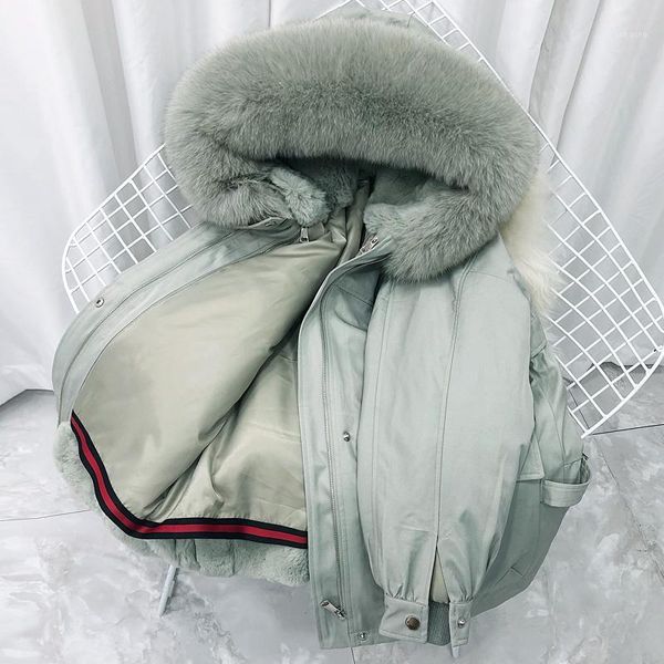 

2019 new style women's winter jacket female rex liner coat women detachable fur collar real fur hooded loose parka1, Tan;black