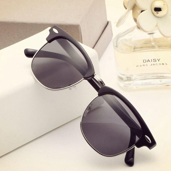 

sunglasses 2021 fashion ladies uv400 square men's glasses classic retro brand design star driving reflective, White;black