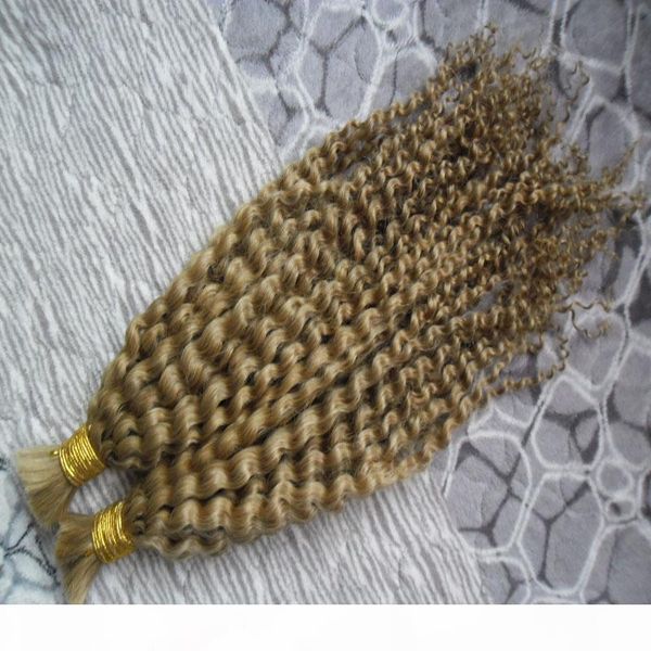 

mongolian afro kinky curly no weft human hair bulk for braiding 100g kinky curly human hair for braiding bulk no attachment, Black