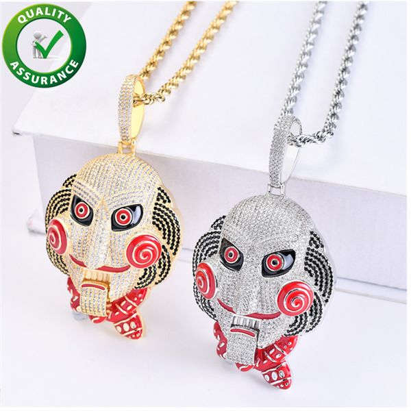 

iced out pendant luxury designer necklace mens hiphop jewelry gold chain pendants bling diamond cuban link rapper charms hip hop accessories, Silver