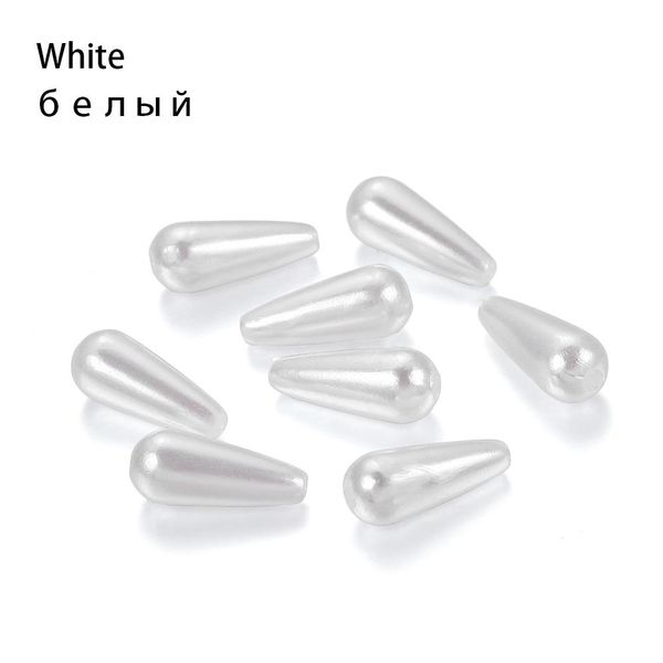 

100pcs lot waterdrop teardrop pearls round plastic abs imitation pearl for diy earring pendant jewelry findings making supplies h wmtsfq