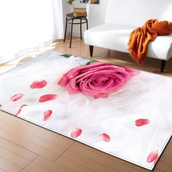 

valentine's day decor rose carpets floor area rug bedroom bedside mat soft flannel memory foam rugs carpet for home living room1