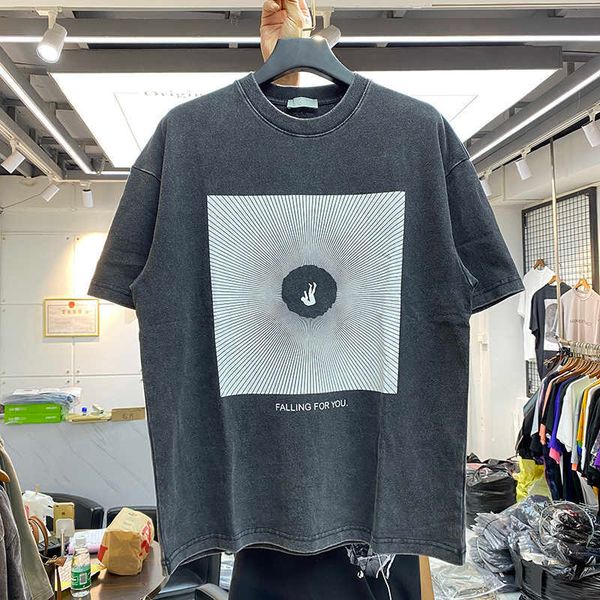 

men's t-shirts summer rhude character fall abstract thought print high street loose hip hop crew neck short sleeve t-shirt trendy brand, White;black
