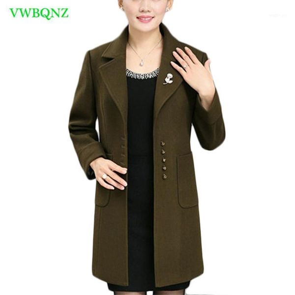 

plus size women woolen jacket autumn winter loose long wool coat upscale women's fashion single-breasted overcoat 4xl a1991, Black