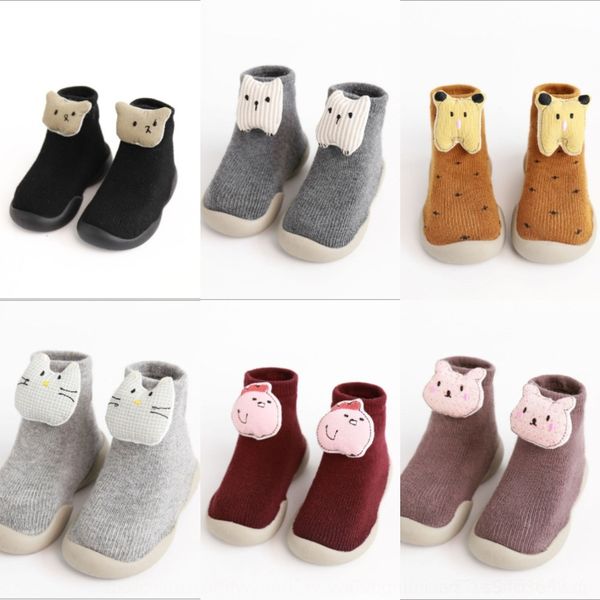 

fmxwo 2019 трехмерной обувь терри ребенок ходьбы терри мягкой подошвы детского пол противоскользящих доска обувь нового мультфильм мультфиль, Black