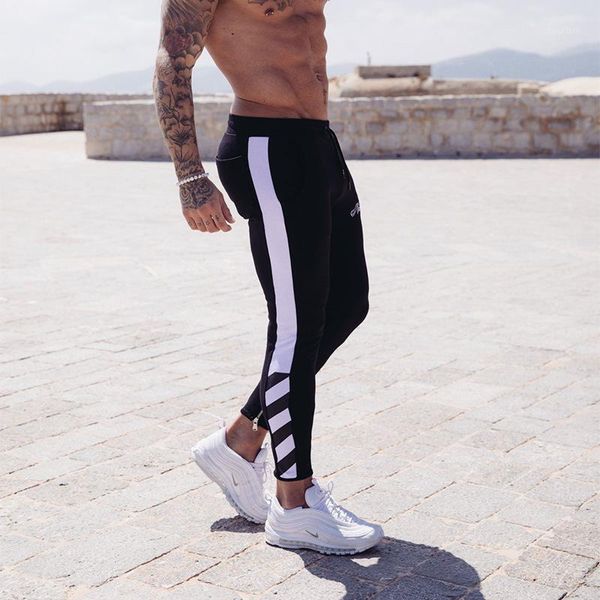 

gym joggers sweatpants men cotton casual pants fitness bodybuilding trousers male running sport workout sportswear track pants1, Black