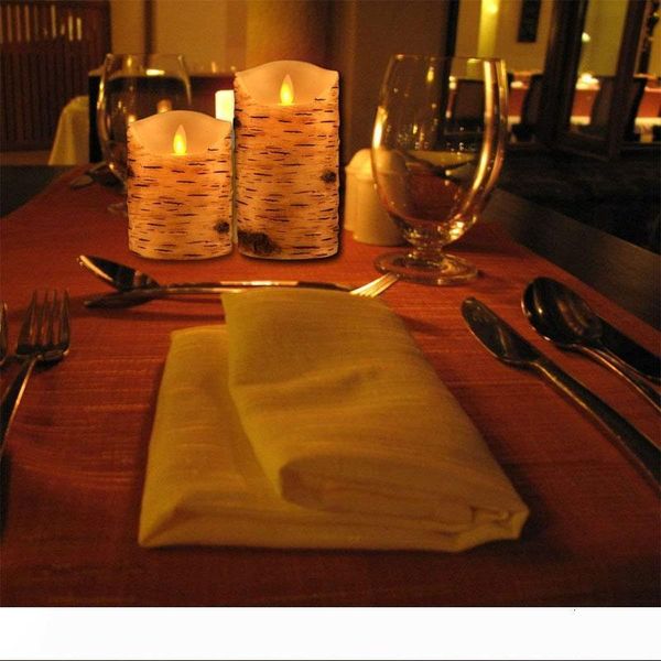 

factoryaht8flashing candle, set birch 6 bark battery piece simulation candle with remote timer