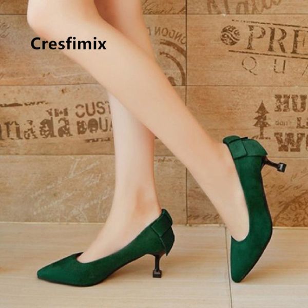 

cresfimix female light weight spring slip on green high heel shoes lady classic pumps women red shoes tacones mujer b5516, Black