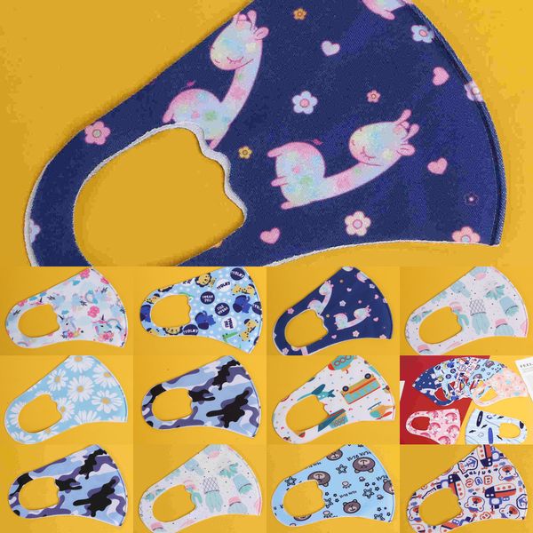 

protective kids ice silk funny children printed masks dustproof breathable anti-haze repeatable washing customizable shi oozub