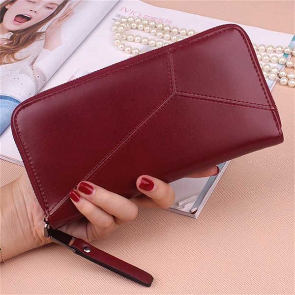 

women wallet female long zipper woman purses large capacity coin purse pocket wallets brand new fashion phone clutch money bags, Red;black