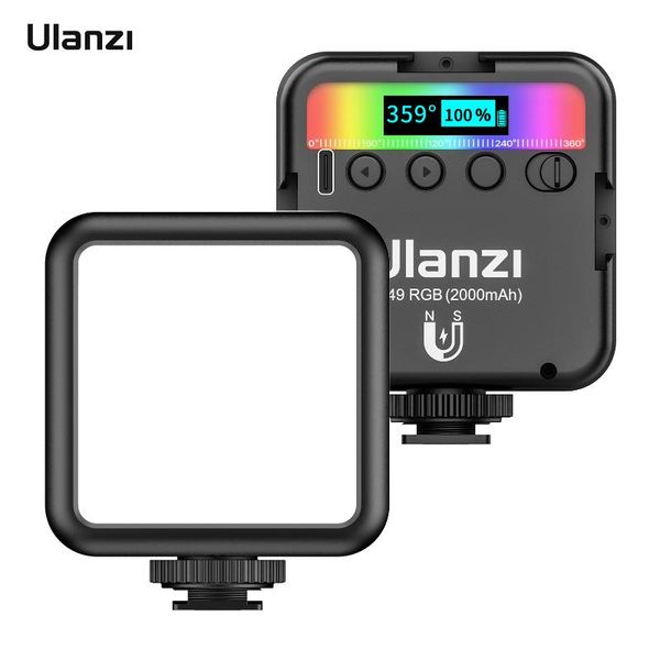 

ulanzi vl49 rgb pocket led video light pgraphy fill light 2500k-9000k for live streming portraits pgraphy lighting