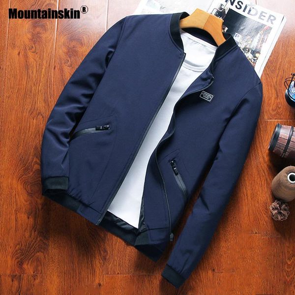 

mountainskin men's baseball collar jacket men's casual autumn coat fashion slim fits large size m~8xl brand clothing sa755, Black;brown
