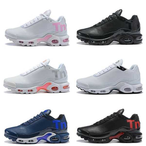 

2018 новый мужские женские mercurial plus tn ultra sy черный белый розовый дейндж беговые обувь кожаные мужские tns спортивные кроссовки кро