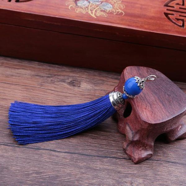

5pcs lot 14 colors polyester tassel charms pendants with lobster clasps tassel brush for diy earrings jewelry making findings h qylpsj