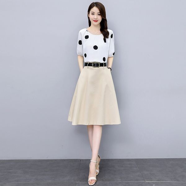 

корейская версия 2020 летом новая мода простого темперамента пригородной вокруг шеи талии середине длинного большой качели большой большой н, Gray