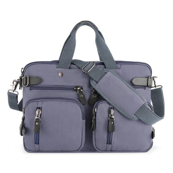 

canvas msenger men's multifunctional large capacity portable cotton computer leisure pu bag backpack