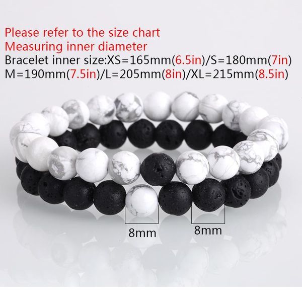 

couple bracelet men natural stone yoga beaded bracelet for women 2pcs charm distance bracelet set fashion jewelry bes qylbvd, Black