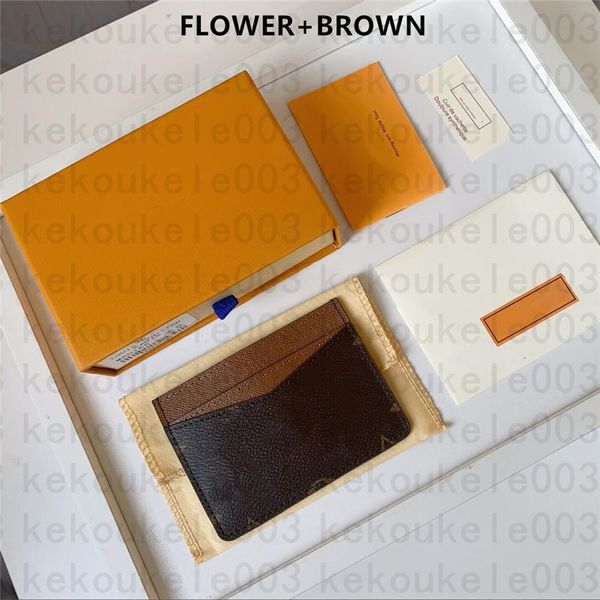 

m61733 france luxurys designers women men card holder mono gram canvas brown checkered black plaid canvas leather with box and dust bag