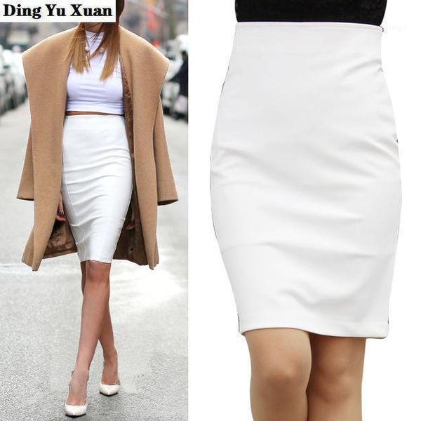 

woman high waist wrap pencil skirt womens formal bodycon skirts black white plus size mujer faldas 2020 summer autumn 3xl 4xl1