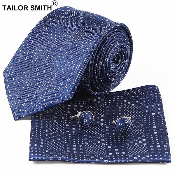 

tailor smith navy галстук 100% pure silk hanky ​​cufflink подарочный набор мода формальные бизнес свадебный костюм мужская tie галстуки, Blue;purple