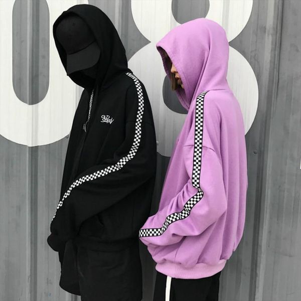 

harajuku мода плюс velvet сгущает женщины plaid толстовка шикарные полосатые письма вышивка женщины толстовки сыпучие пуловеры, Black