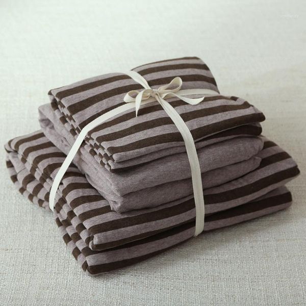 

4pcs 100% cotton soft cozy doona duvet cover set jersey knitted bedding sets  size bedsheets1