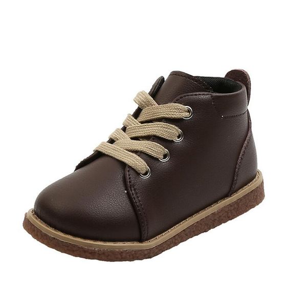 

2020 autumn children leather short martin boots soft comfortable baby snow boots boys girls sport shoes sneakers wmtrvn xhlove, Black