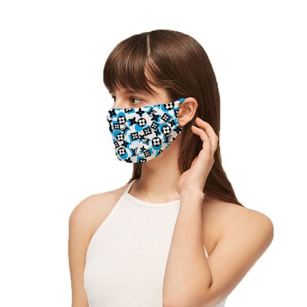

2020letter flower print designer face luxury mask washable material dustproof riding cycling outside sports fashion masks for adult