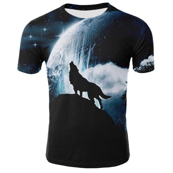 

animal male wolf 3d print shirts anime horror plus size men clothing