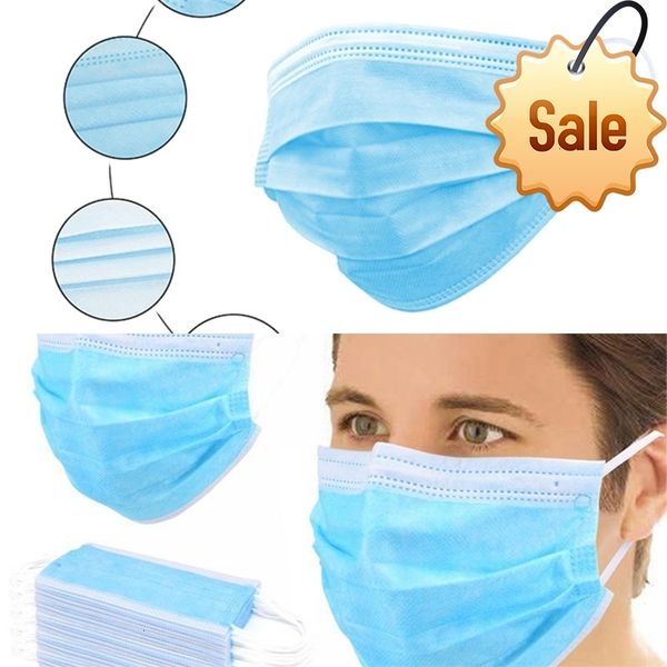 

unisexmouth face 3 layer ear-loop masks cover 3-ply non-woven disposable dust mask soft breathable outdoor parfactory