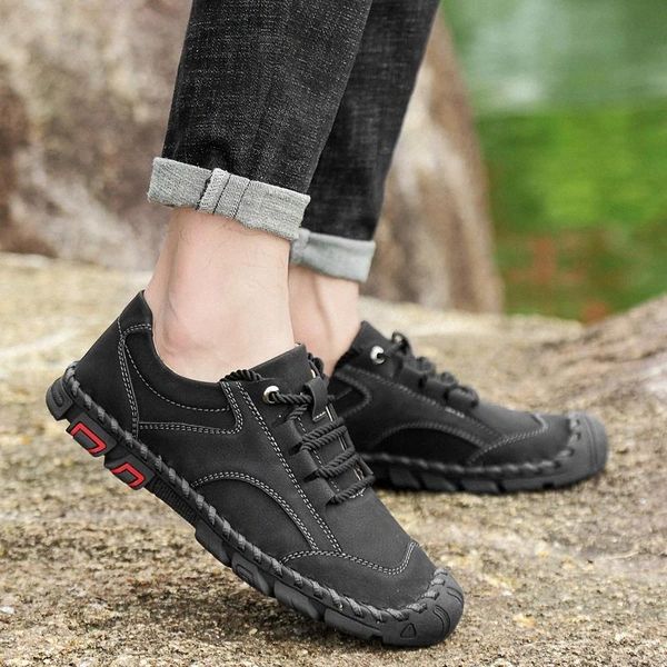 

men's shoes casual suede leather cow loafers male classic slip on black shoe man handmade sewing flat driving shoes for men #ty8d