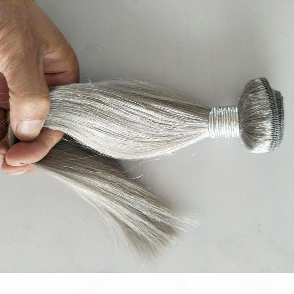 

elibess human hair bundles unprocessed virgin hair weave 3pcs lot gray color hair weave 8-30inch avaliable, Black