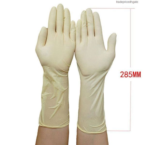 

100pcs latex protective gloves safety disposable home real cleaning rubber long kitchen wash dishes garden women's work glove