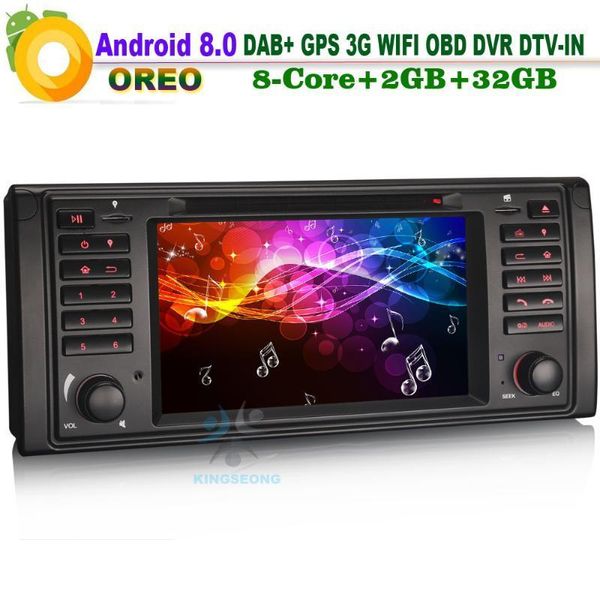 

car audio 8-core android 8.0 cd head unit gps sat navi dab+ radio 3g dvd player dtv-in cam-in rds bt aux obd for e39 x5 e53 m51
