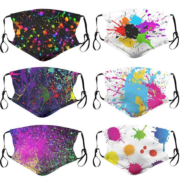 

mouth mask windproof foggy print haze dustproof anti-spitting cotton face masks reusable washable protective multi color earloop