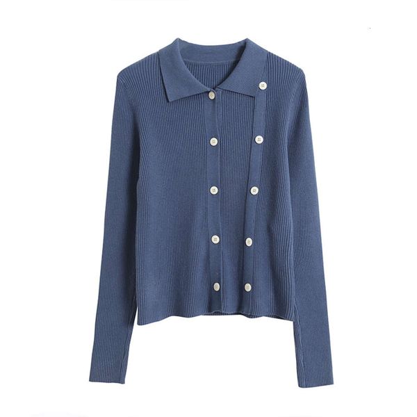 

autumn and winter 2020 new design double breasted lapel women's bottomed sweater with wool woman for women, White;black