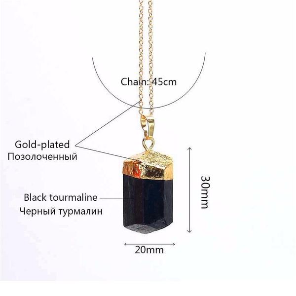 

black tourmaline pendant irregular raw healing crystal necklace black stone pendant druzy jewelry natural chakra stone jlldii