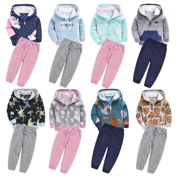 

clothing sets infant hoodie coat pants set clothes 2pcs toddlers baby boys girls 9-24m winter outfit tracksuits1, White