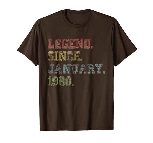 

legend since january 1980 40th bday 40 years old gift t-shirt, White;black