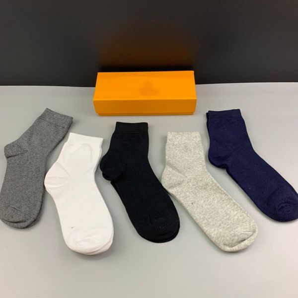 

high-quality pure cotton socks fashion casual men women socks letter printing designer socks couple fashion casual sock, Black