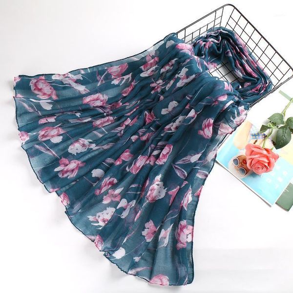 

floral print warm scarf and wrap women's hijab muslim islamic long shawl wrap soft thin head scarf arab turban headband 180x80cm1, Red