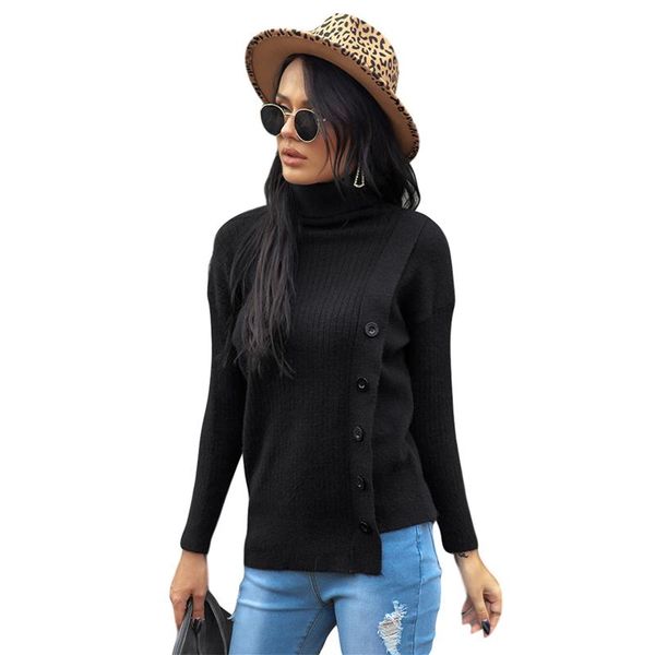 

women's sweaters 2021 knitted sweater pullovers turtleneck for women autumn winter long sleeve black soft female jumper clothing, White;black